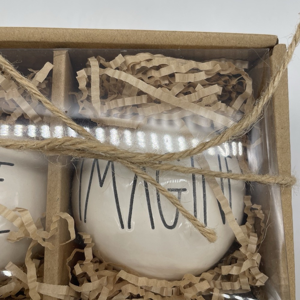 NEW Set of 3 Rae Dunn DREAM EXPLORE IMAGINE Ceramic Ornaments‎ Christmas Holiday - Picture 4 of 11